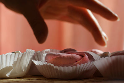 Homemade marshmallows. berry and vanilla sweet dessert