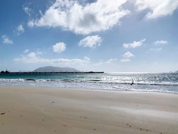 Scenic view of beach against sky