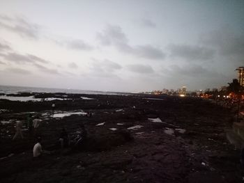 Panoramic view of city buildings against sky