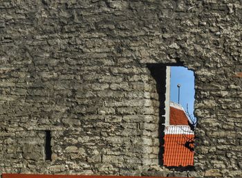 Brick wall of old building