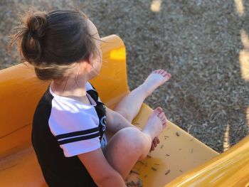 Girl with yellow umbrella