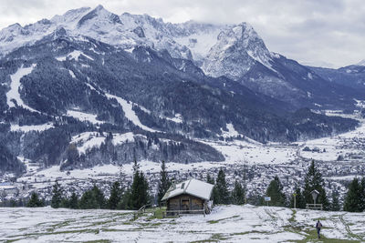 Scenic view of snowcapped mountains