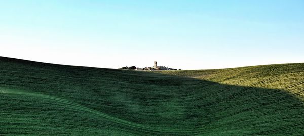 Scenic view of landscape against clear sky