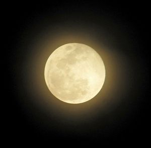 Low angle view of full moon in sky