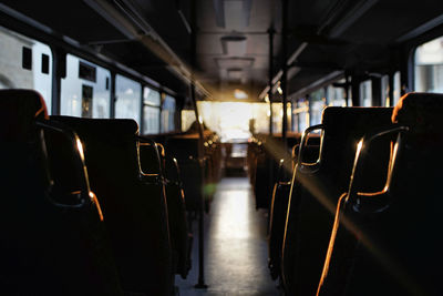 Empty seats in train