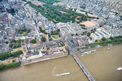 Aerial view of city buildings