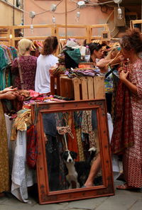 Group of people at market