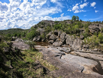 Scenic view of land against sky