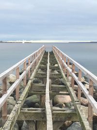 Pier over sea against sky