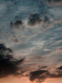 Low angle view of sky during sunset