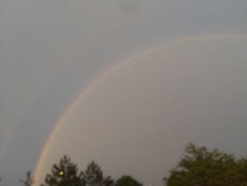 Low angle view of rainbow against sky