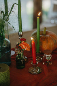 Close-up of vase on table at home