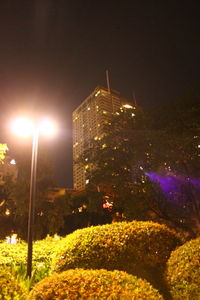 Illuminated street light at night