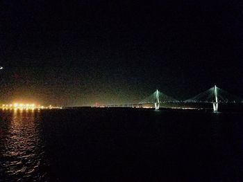 Scenic view of sea against sky at night