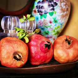 Close-up of apples on table