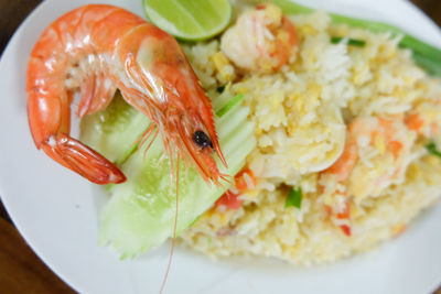 Close-up of meal served in plate