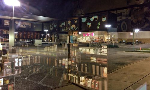 View of illuminated lights at night