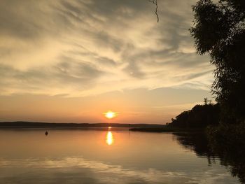 Scenic view of sunset over sea