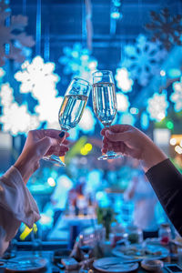 Close-up of hand holding wine glass