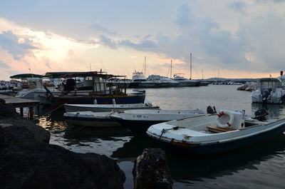 Boats in harbor