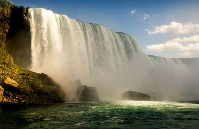 Scenic view of waterfall