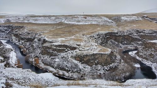 Scenic view of frozen sea during winter