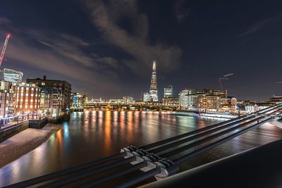 City lit up at night