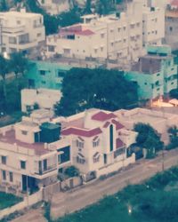 View of houses along road