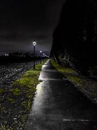 Wet street at night