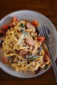 Close-up of food in plate on table