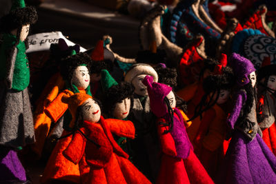 Close-up of multi colored toys