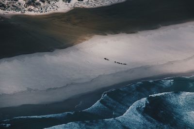 High angle view of snowcapped mountain