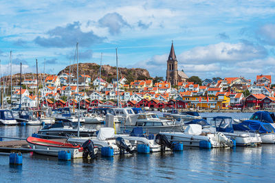 Boats in harbor