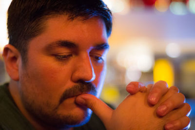 Close-up of thoughtful man