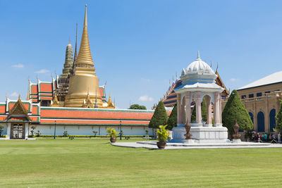 Lawn in the wat phra kaew the attractions of thailand.