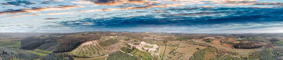 High angle view of landscape against sky