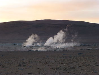 Scenic view of desert against sky