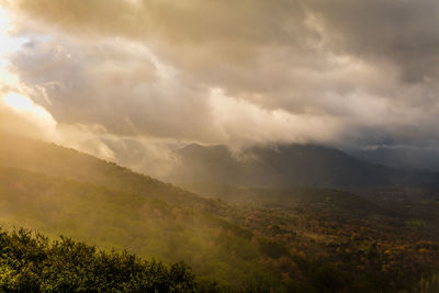 Scenic view of mountains against sky