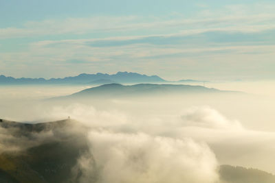 Aerial view of cloudscape during morning