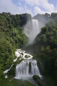 Scenic view of waterfall