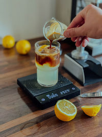 Close-up of drink on table