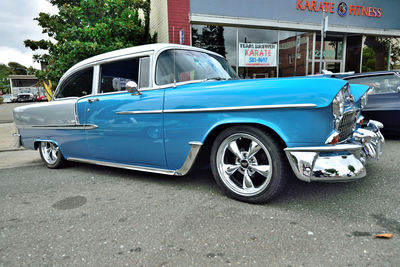 Vintage car on street