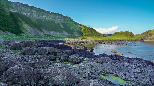 Scenic view of land against sky