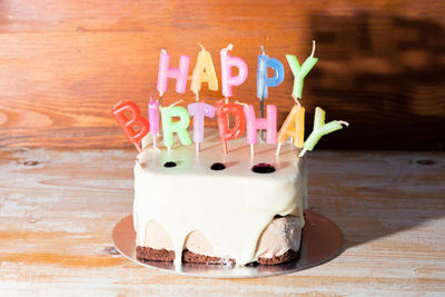 Close-up of cake on table