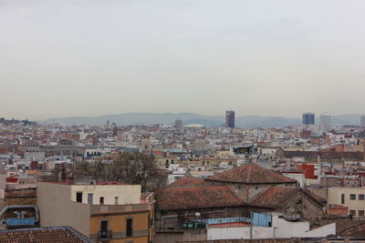 High angle view of townscape against sky
