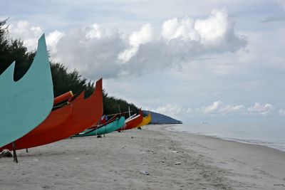 Scenic view of beach against sky