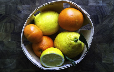 Directly above shot of fruits in bowl