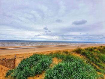 Scenic view of beach against sky