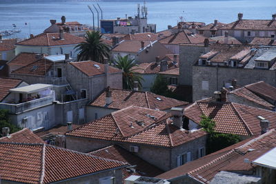 High angle view of residential district