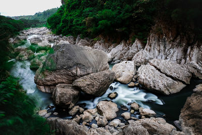 Rocks in river stream